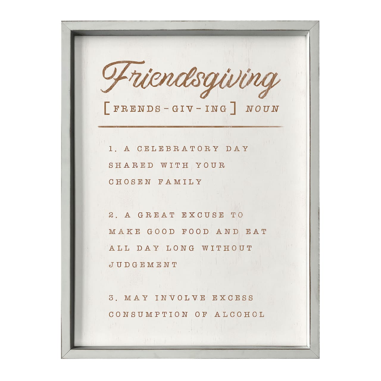 Friendsgiving Definition 18" x 24" White Framed Print